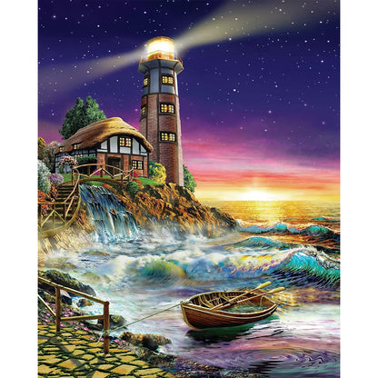 Seaside Lighthouse - Full Square Drill Diamond Painting 40*50CM