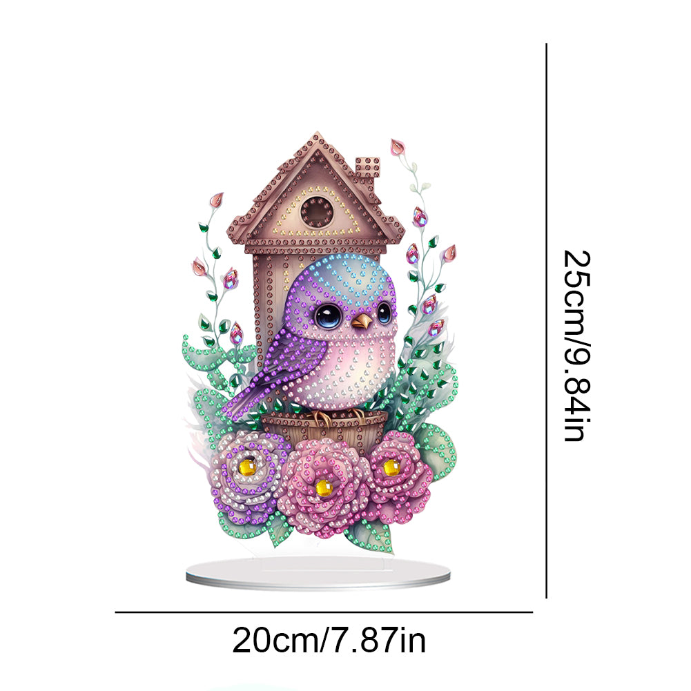 Resin Cute Bird Special Shaped Desktop Diamond Art Kit Desktop Decor (Bird)