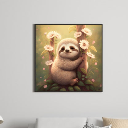 Sloth In Tree - Full Round Drill Diamond Painting 30*30CM