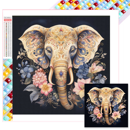 Elephant Head - Full Square Drill Diamond Painting 40*40CM