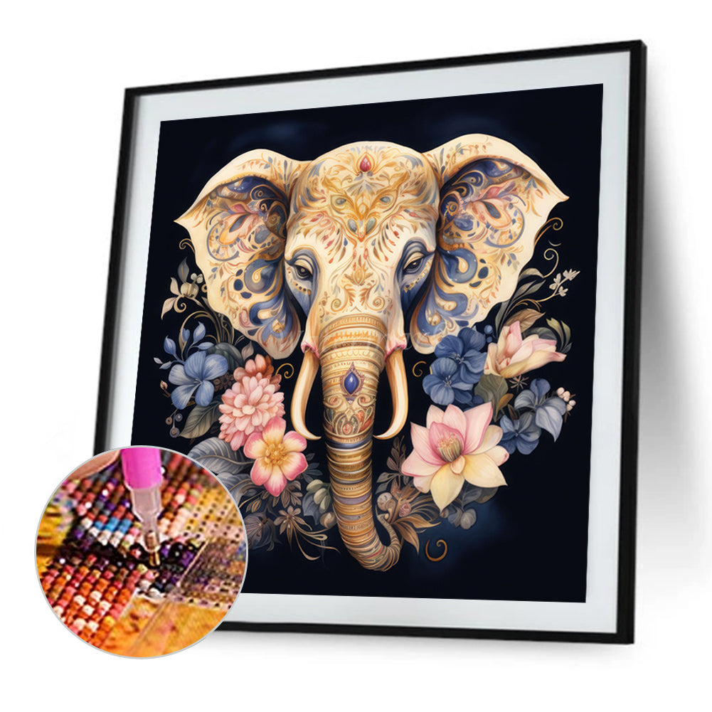 Elephant Head - Full Square Drill Diamond Painting 40*40CM