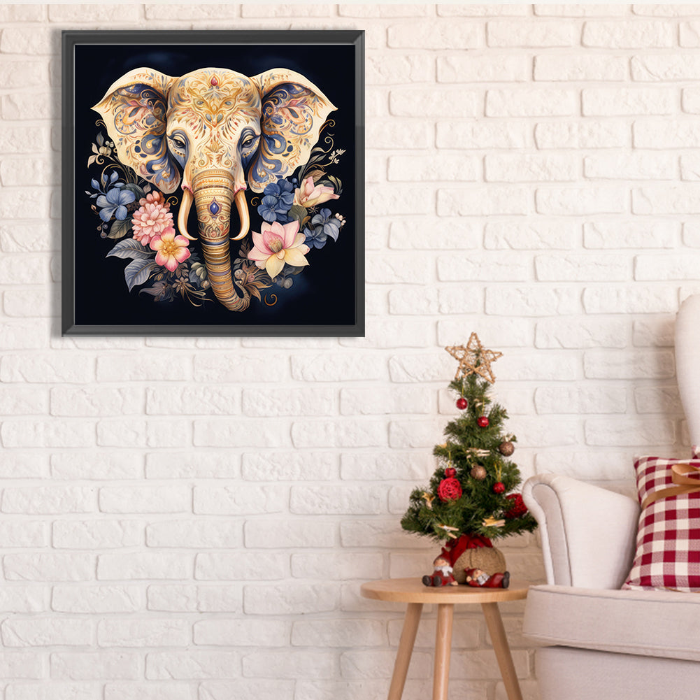 Elephant Head - Full Square Drill Diamond Painting 40*40CM