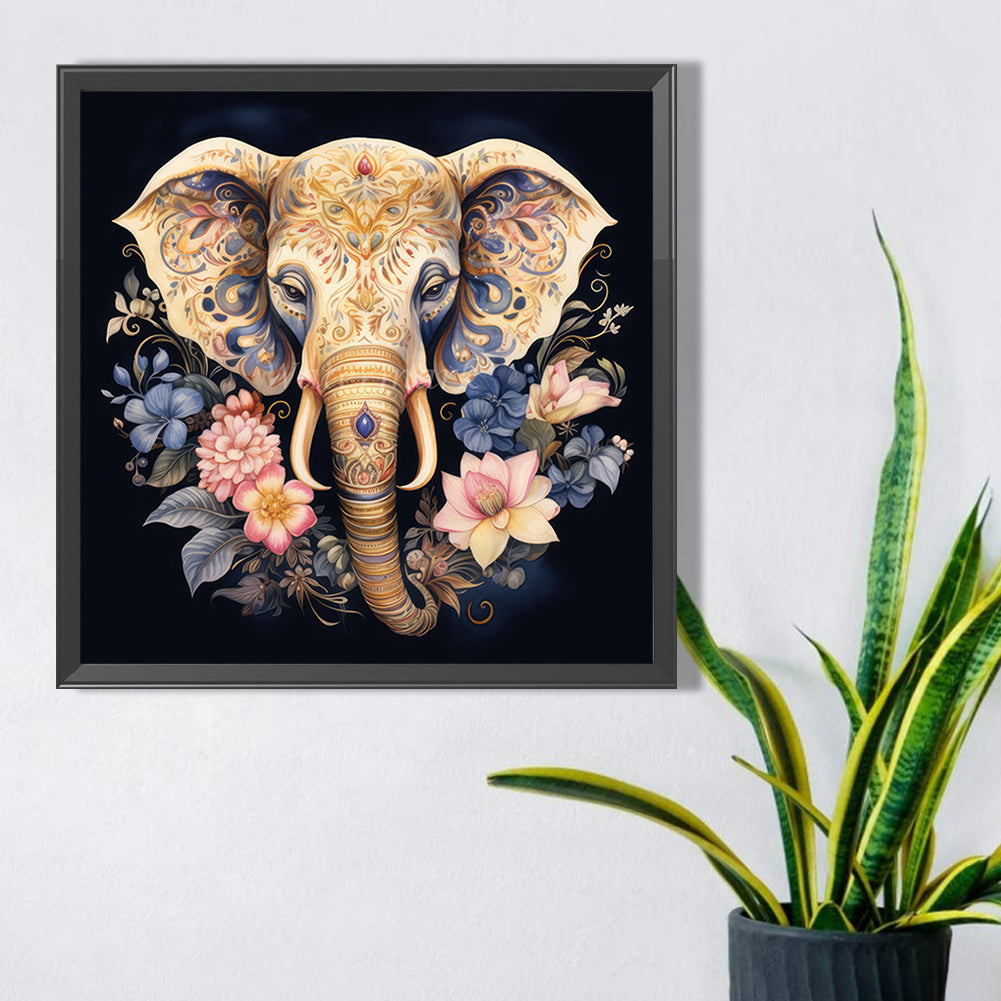 Elephant Head - Full Square Drill Diamond Painting 40*40CM