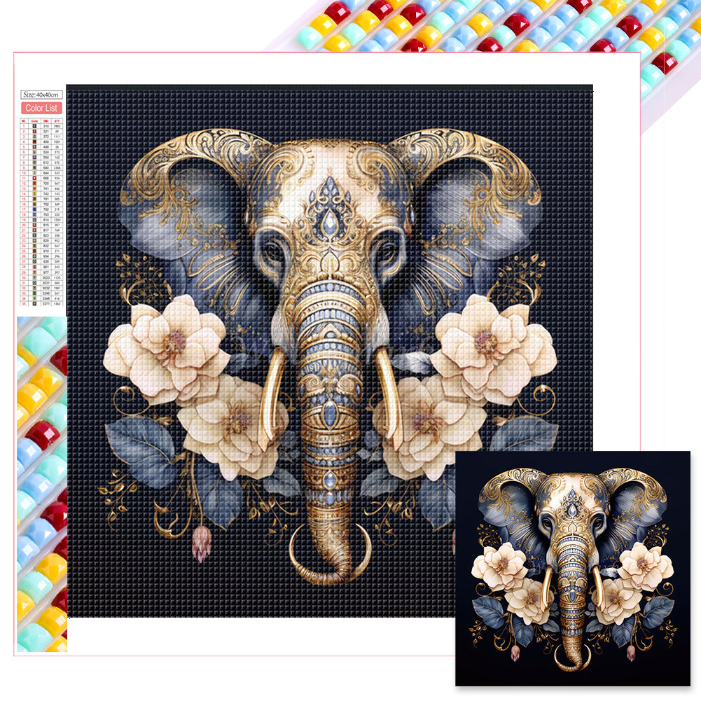 Elephant Head - Full Square Drill Diamond Painting 40*40CM