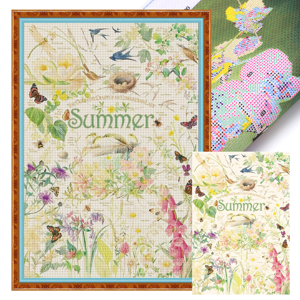 Summer Poster - 11CT Stamped Cross Stitch 40*60CM