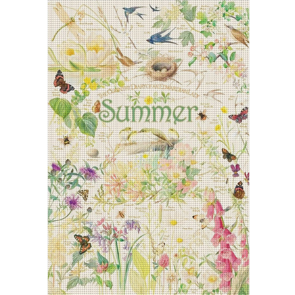 Summer Poster - 11CT Stamped Cross Stitch 40*60CM