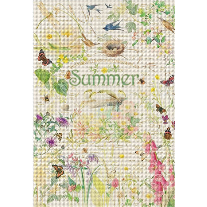 Summer Poster - 11CT Stamped Cross Stitch 40*60CM