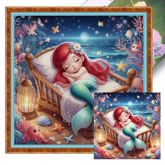 Princess Ariel - 11CT Stamped Cross Stitch 40*40CM