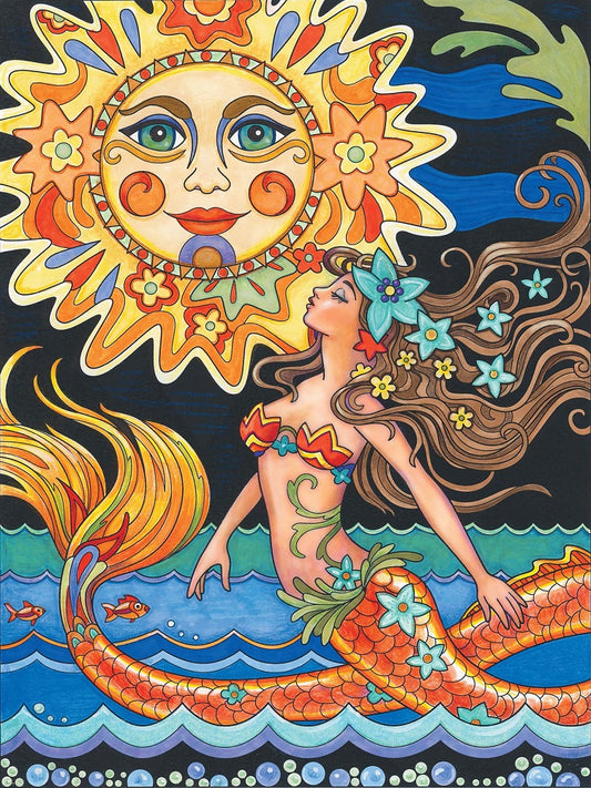 Sun Mermaid - Full Round Drill Diamond Painting 40*50CM