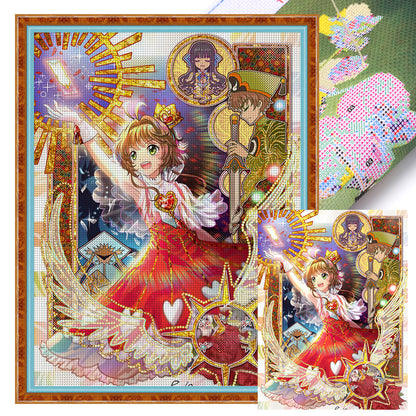 Cartoon Girl - 11CT Stamped Cross Stitch 50*65CM