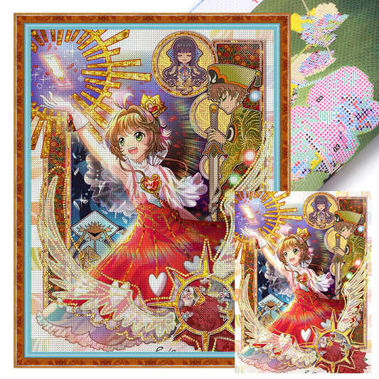 Cartoon Girl - 11CT Stamped Cross Stitch 50*65CM