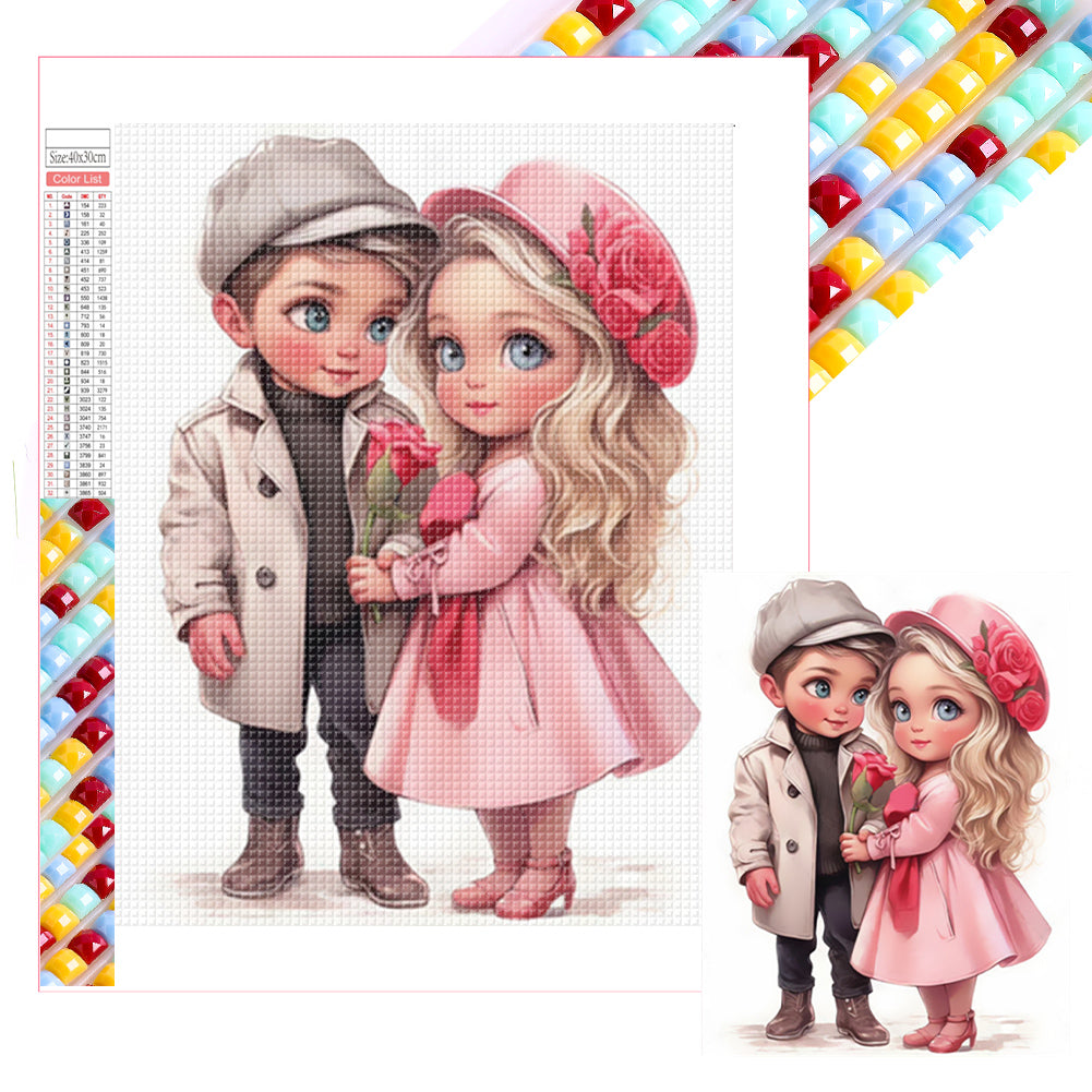 Valentine'S Day Couple - Full Square Drill Diamond Painting 30*40CM