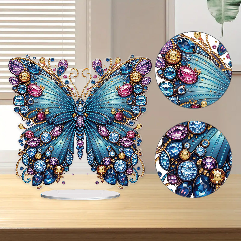 Handmade Beauty Butterfly Desktop Diamond Art Kits for Home Office Desktop Decor