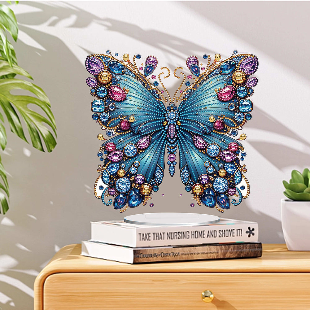 Handmade Beauty Butterfly Desktop Diamond Art Kits for Home Office Desktop Decor