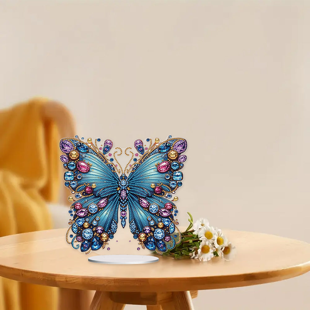 Handmade Beauty Butterfly Desktop Diamond Art Kits for Home Office Desktop Decor