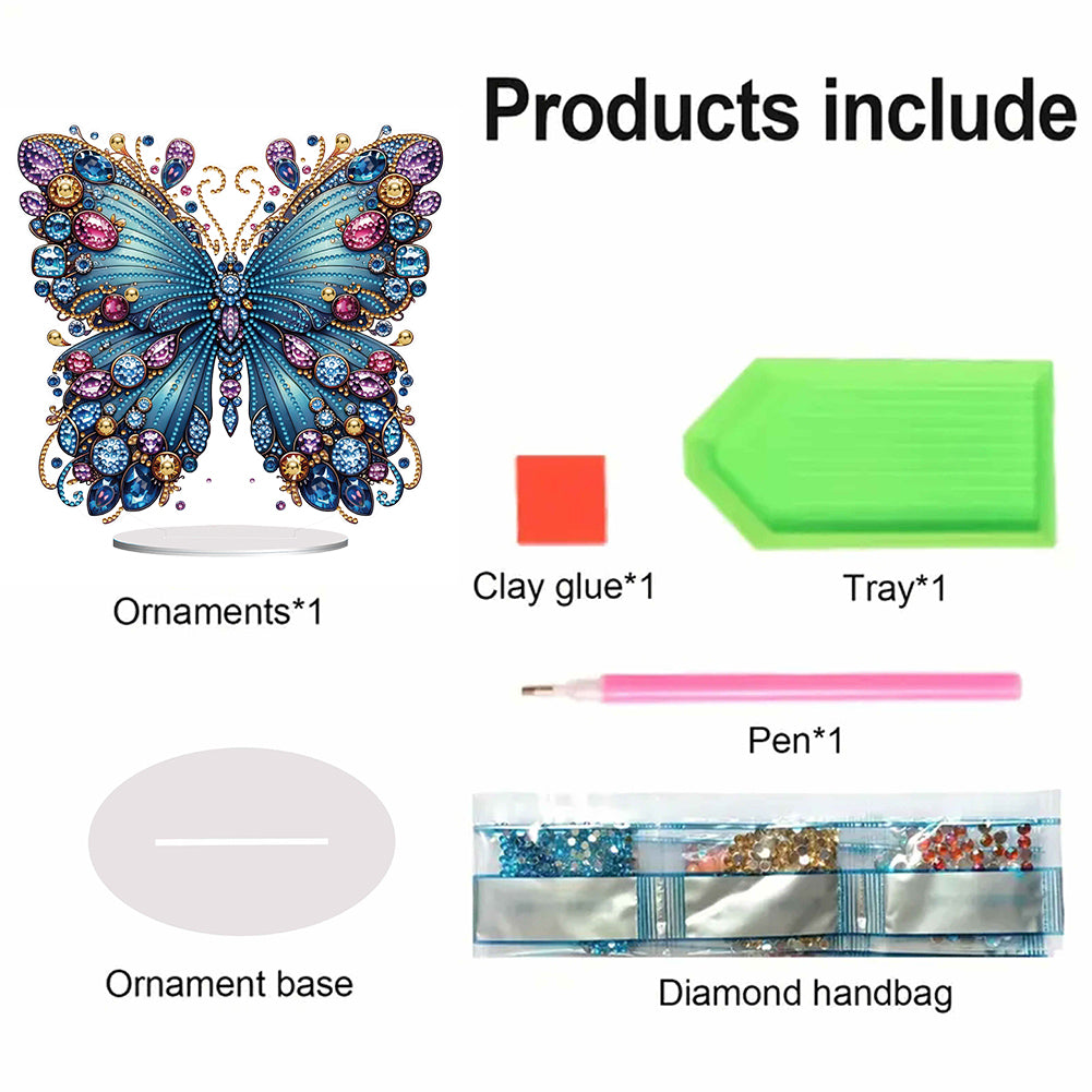 Handmade Beauty Butterfly Desktop Diamond Art Kits for Home Office Desktop Decor