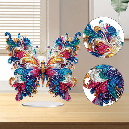 Handmade Beauty Butterfly Desktop Diamond Art Kits for Home Office Desktop Decor