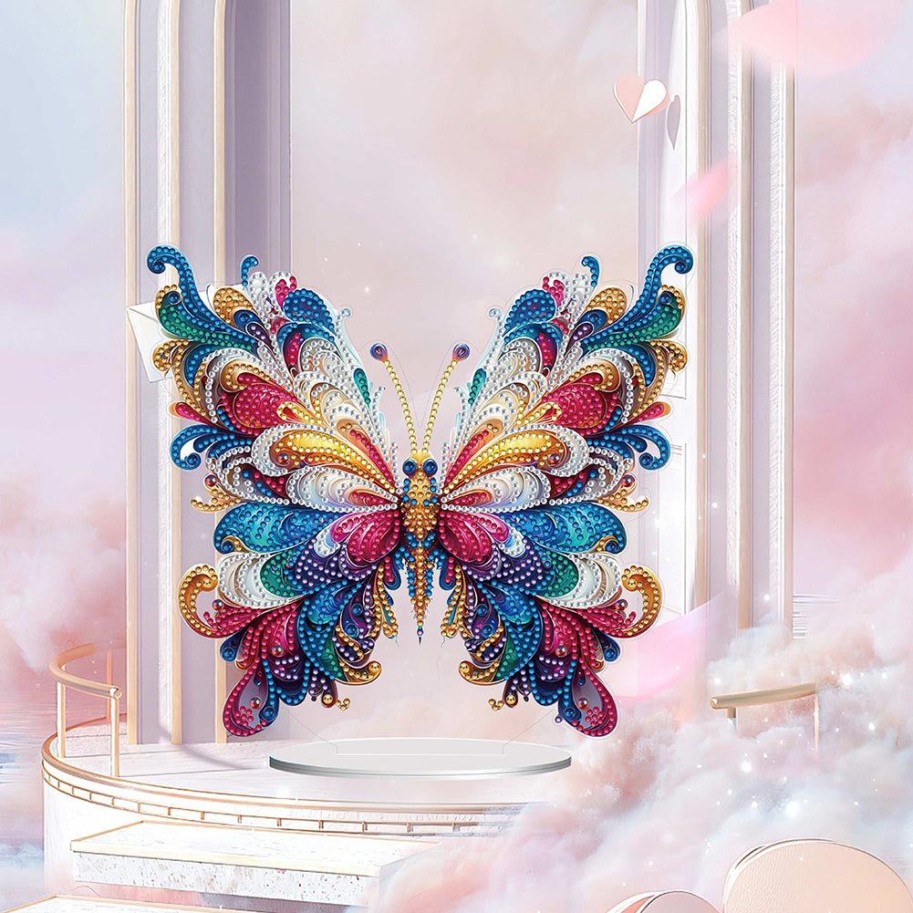 Handmade Beauty Butterfly Desktop Diamond Art Kits for Home Office Desktop Decor