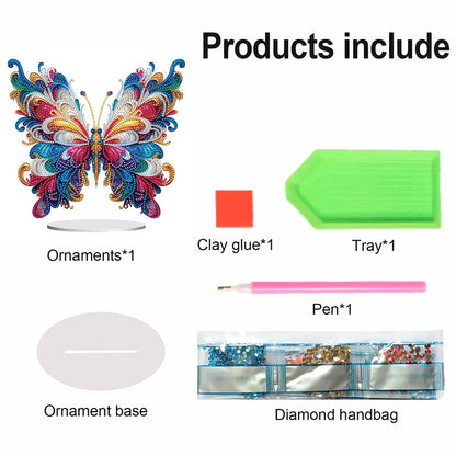 Handmade Beauty Butterfly Desktop Diamond Art Kits for Home Office Desktop Decor