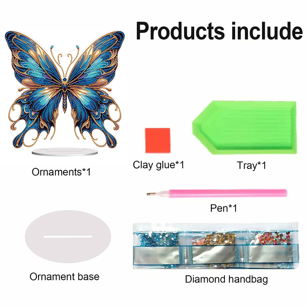 Handmade Beauty Butterfly Desktop Diamond Art Kits for Home Office Desktop Decor