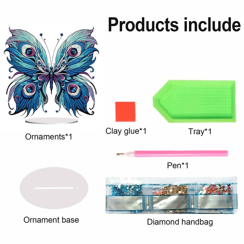 Handmade Beauty Butterfly Desktop Diamond Art Kits for Home Office Desktop Decor