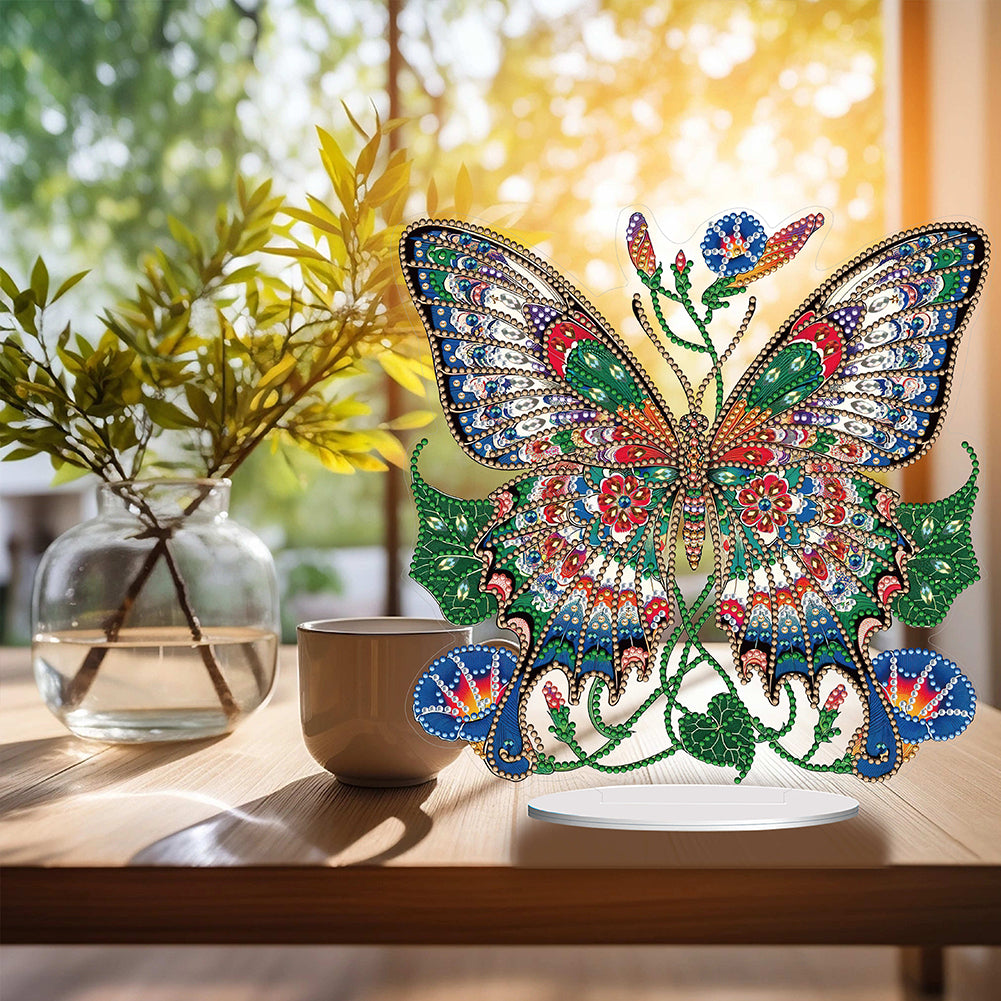 Handmade Beauty Butterfly Desktop Diamond Art Kits for Home Office Desktop Decor