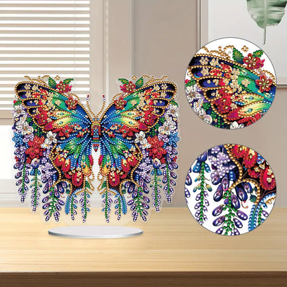 Handmade Beauty Butterfly Desktop Diamond Art Kits for Home Office Desktop Decor