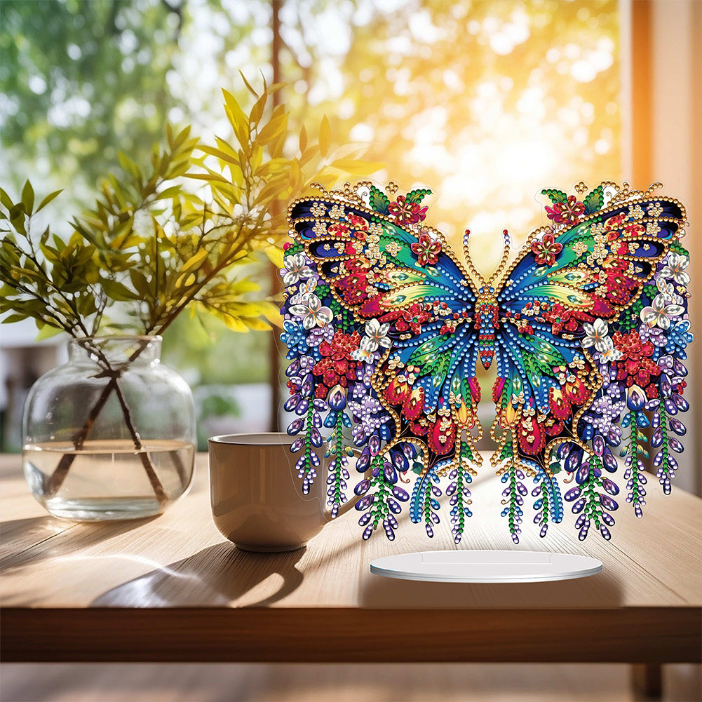 Handmade Beauty Butterfly Desktop Diamond Art Kits for Home Office Desktop Decor