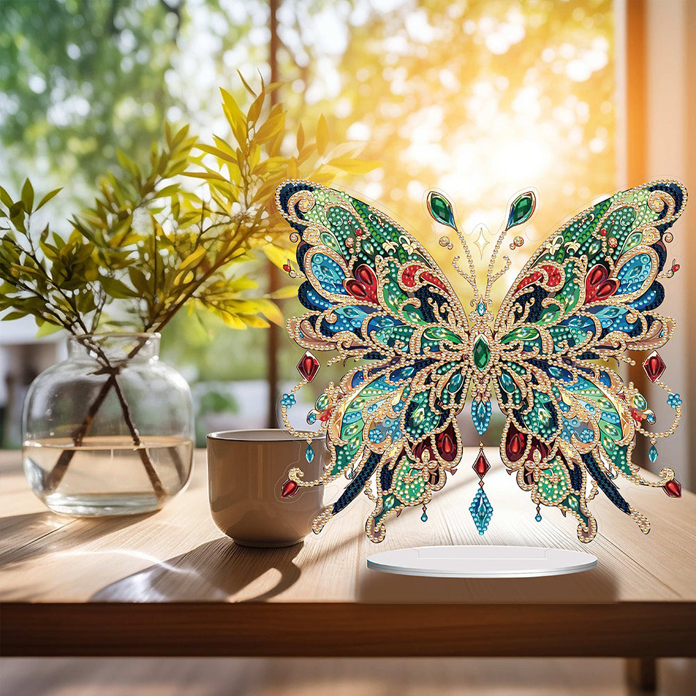 Handmade Beauty Butterfly Desktop Diamond Art Kits for Home Office Desktop Decor