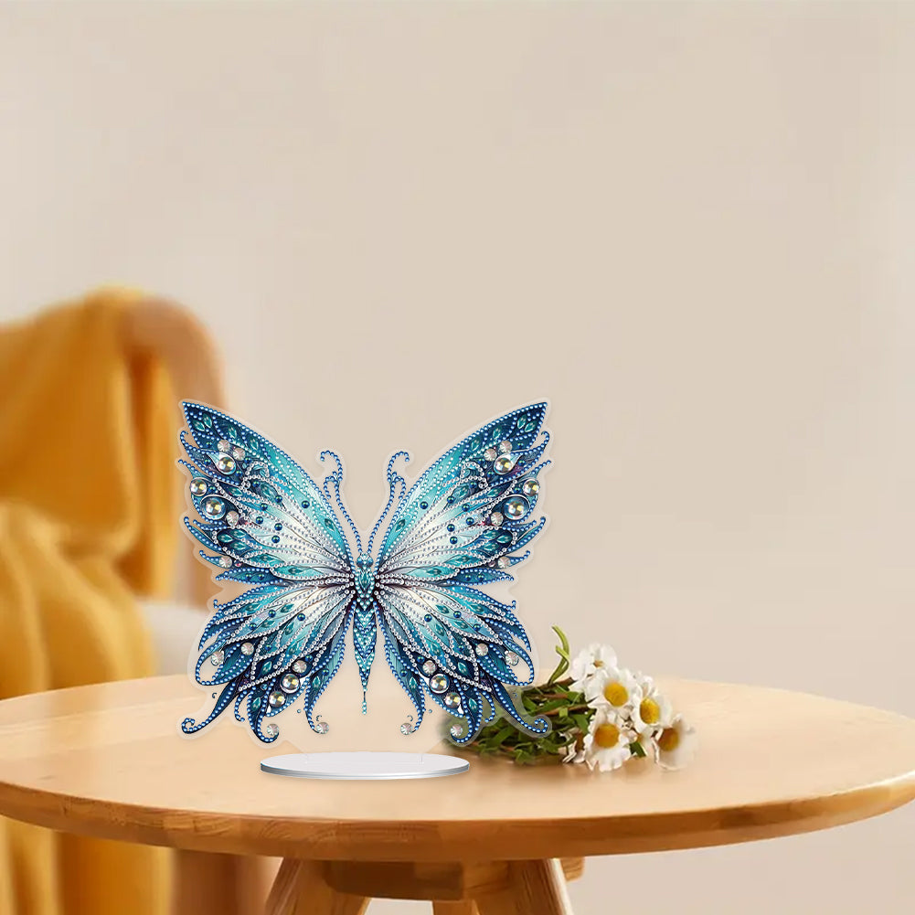 Handmade Beauty Butterfly Desktop Diamond Art Kits for Home Office Desktop Decor