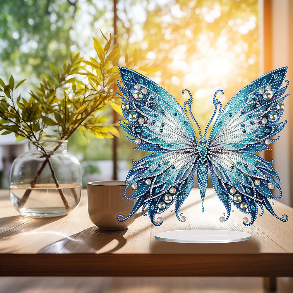 Handmade Beauty Butterfly Desktop Diamond Art Kits for Home Office Desktop Decor