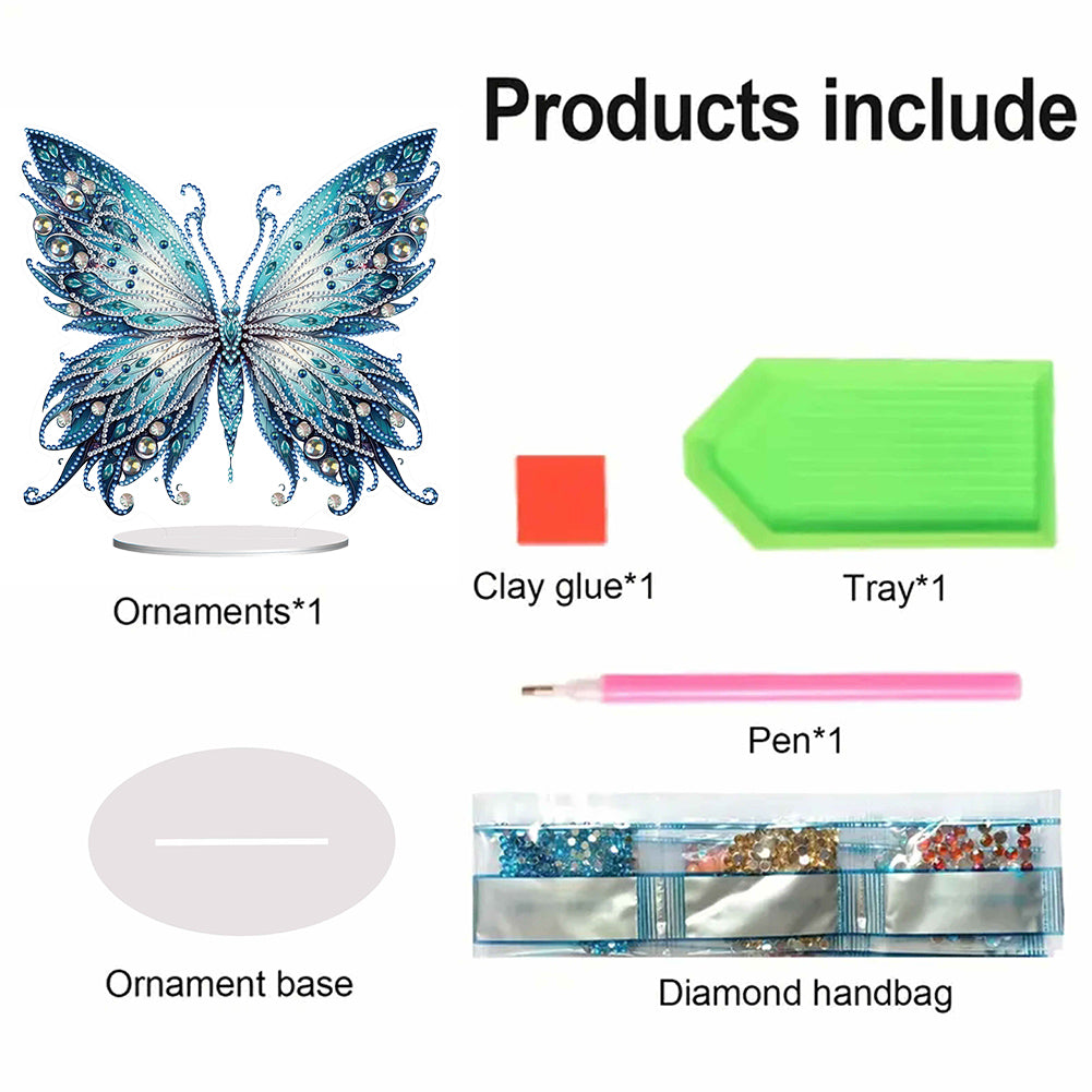 Handmade Beauty Butterfly Desktop Diamond Art Kits for Home Office Desktop Decor