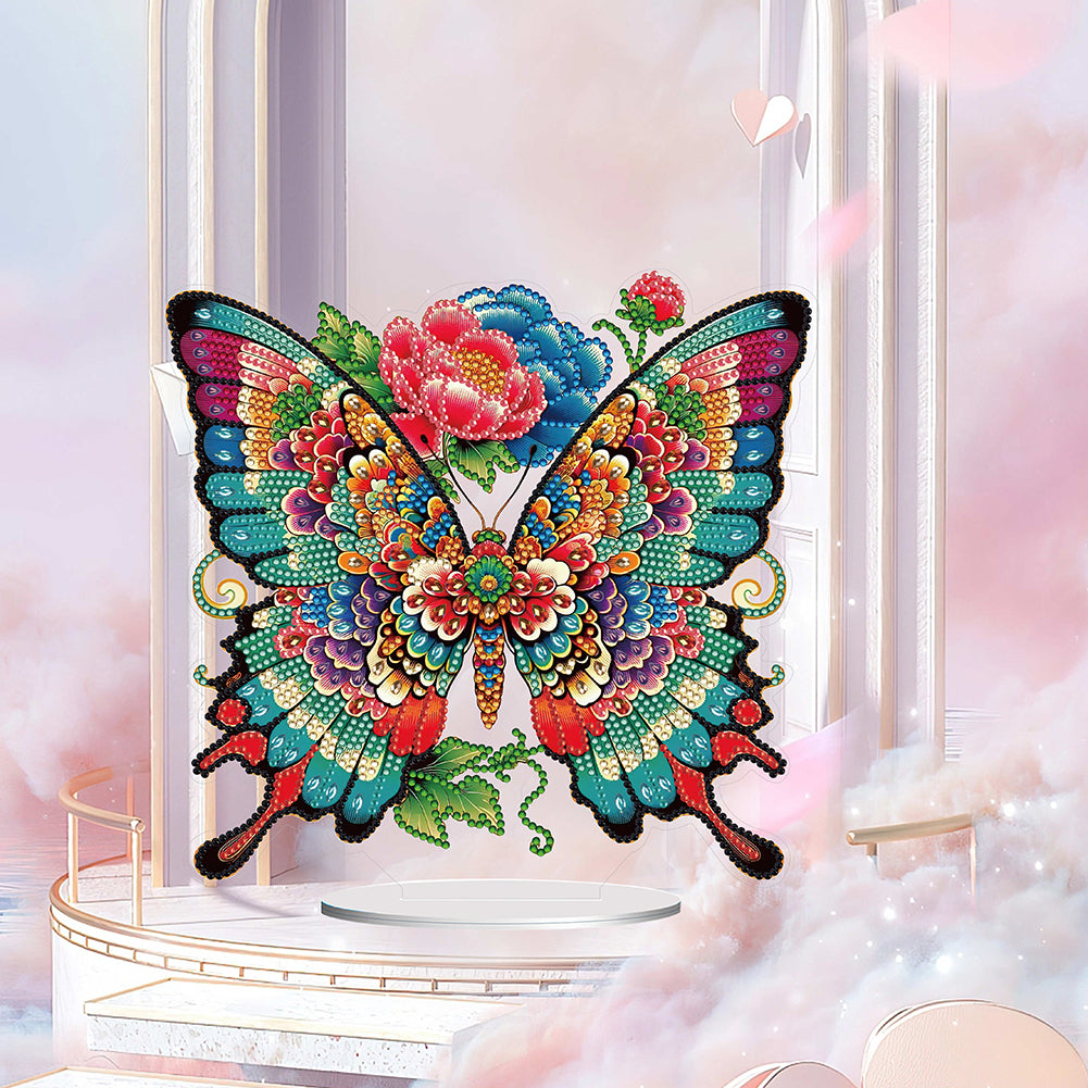 Handmade Beauty Butterfly Desktop Diamond Art Kits for Home Office Desktop Decor