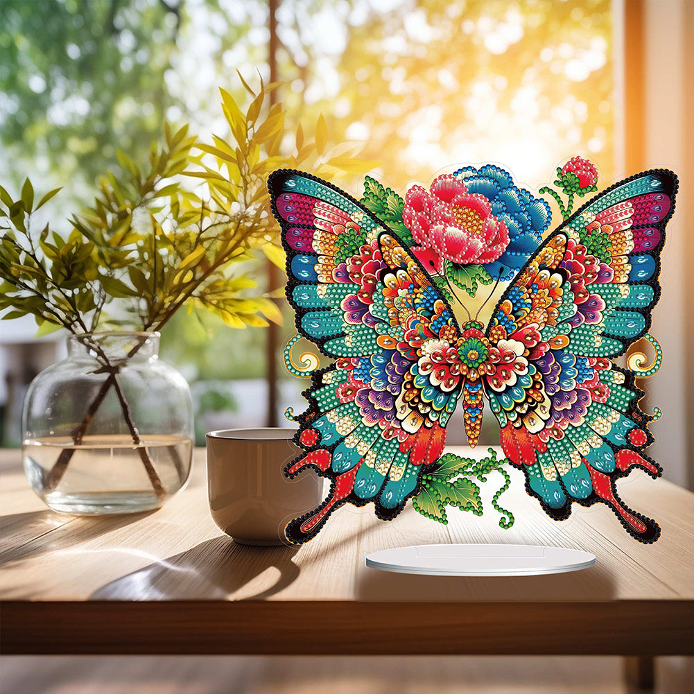 Handmade Beauty Butterfly Desktop Diamond Art Kits for Home Office Desktop Decor