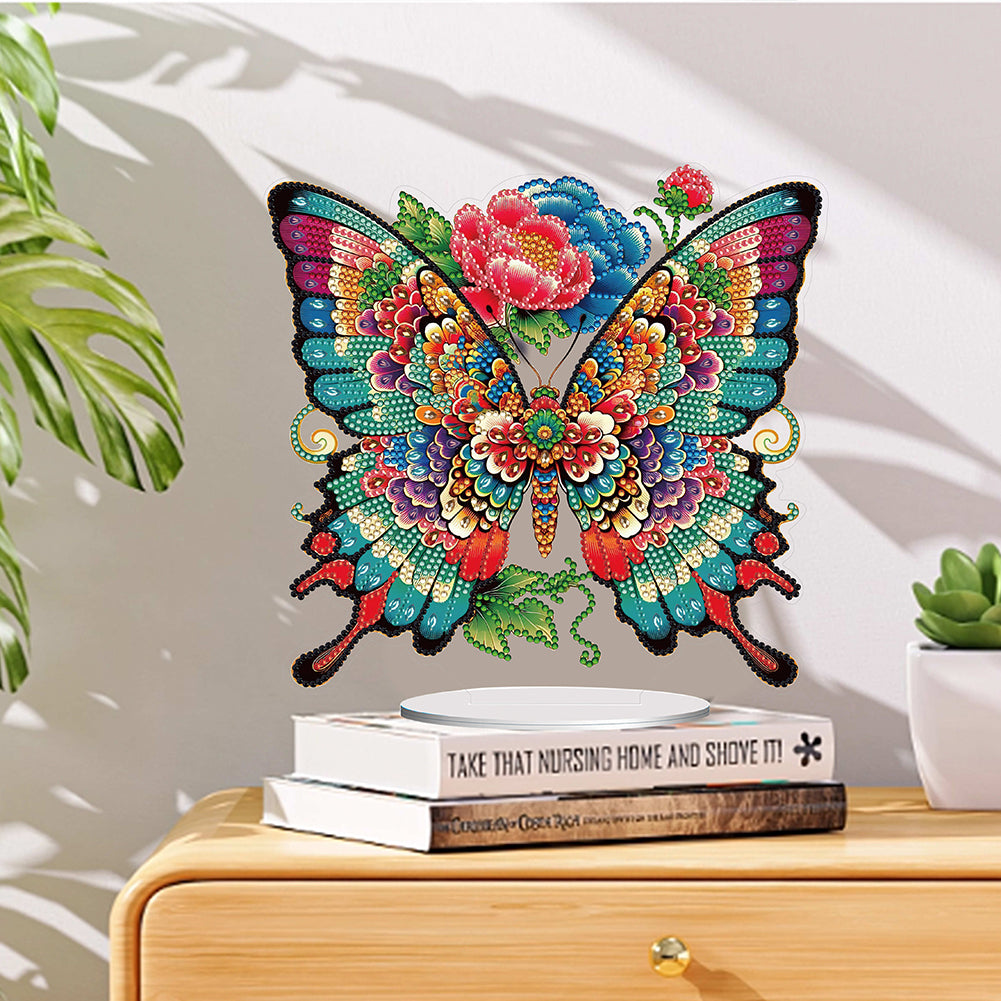 Handmade Beauty Butterfly Desktop Diamond Art Kits for Home Office Desktop Decor