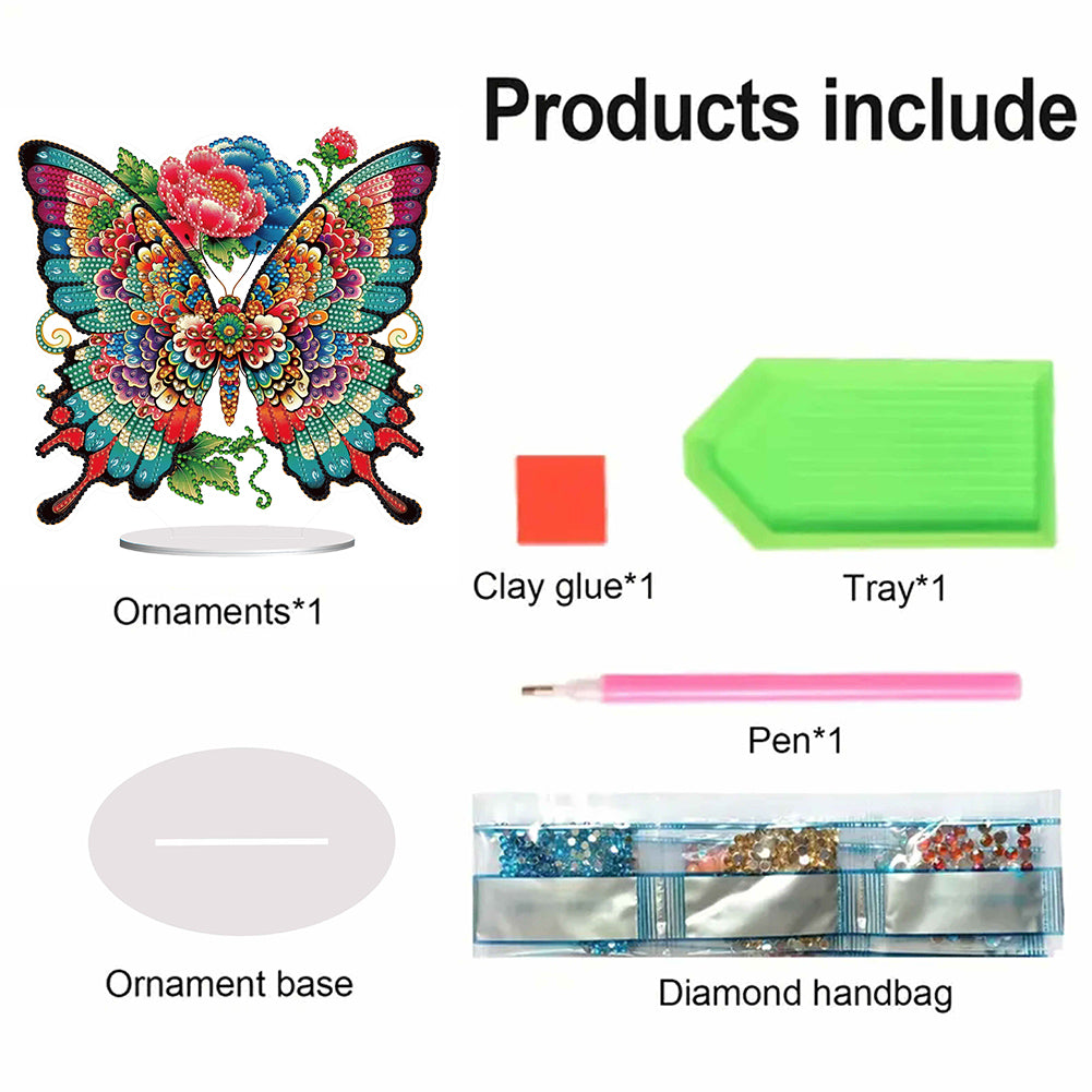 Handmade Beauty Butterfly Desktop Diamond Art Kits for Home Office Desktop Decor