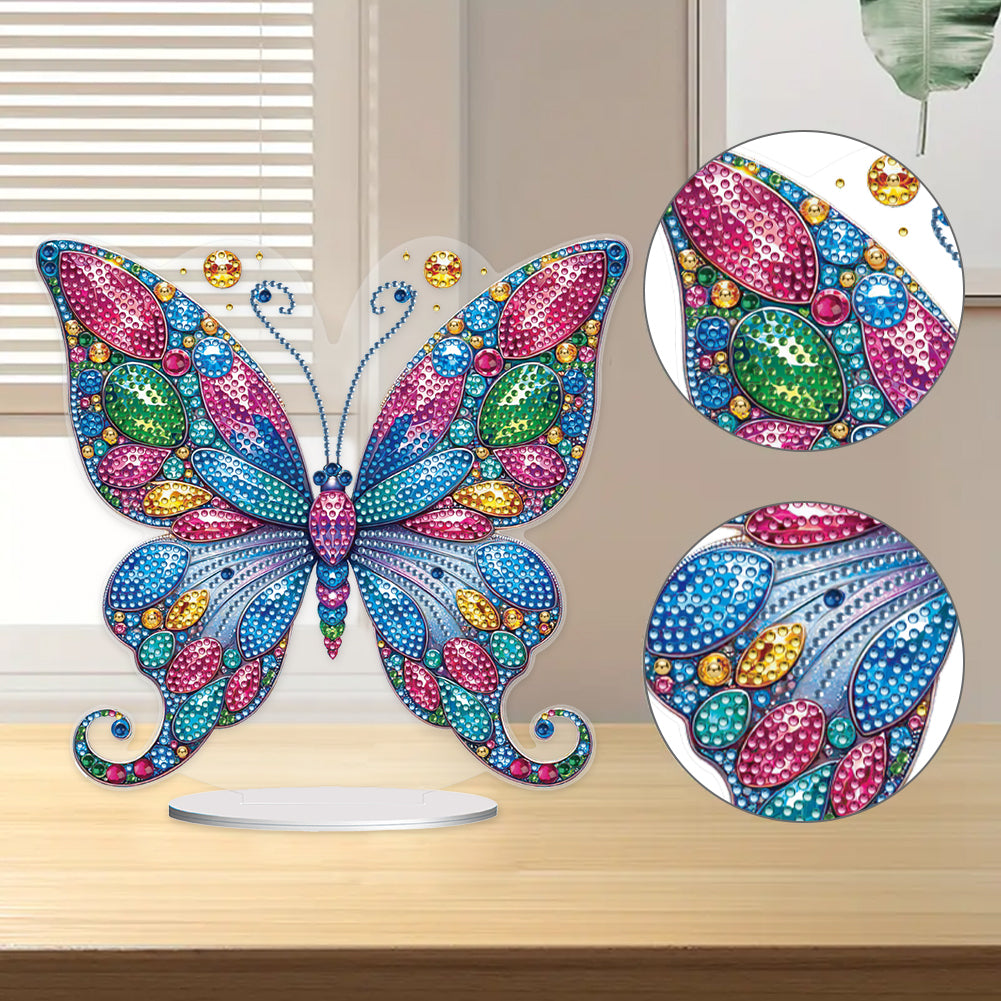 Handmade Beauty Butterfly Desktop Diamond Art Kits for Home Office Desktop Decor