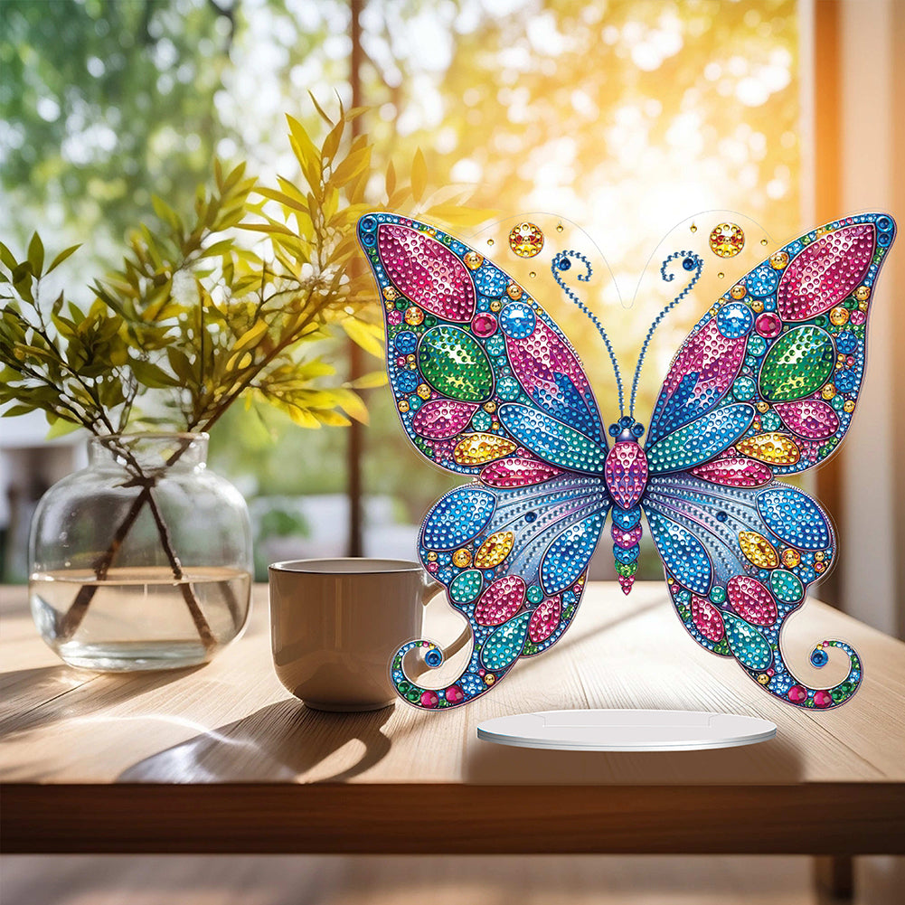 Handmade Beauty Butterfly Desktop Diamond Art Kits for Home Office Desktop Decor