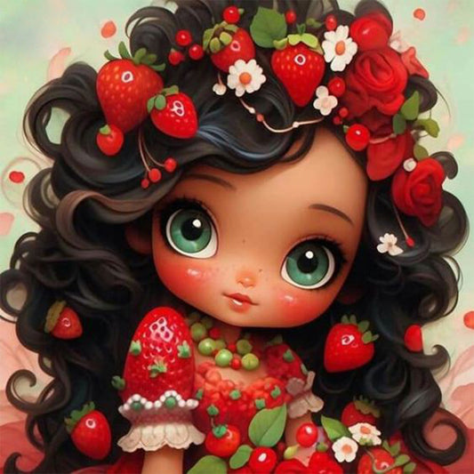 Strawberry Girl - Full Round Drill Diamond Painting 30*30CM