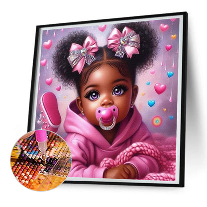 Caring Girl - Full Round Drill Diamond Painting 30*30CM