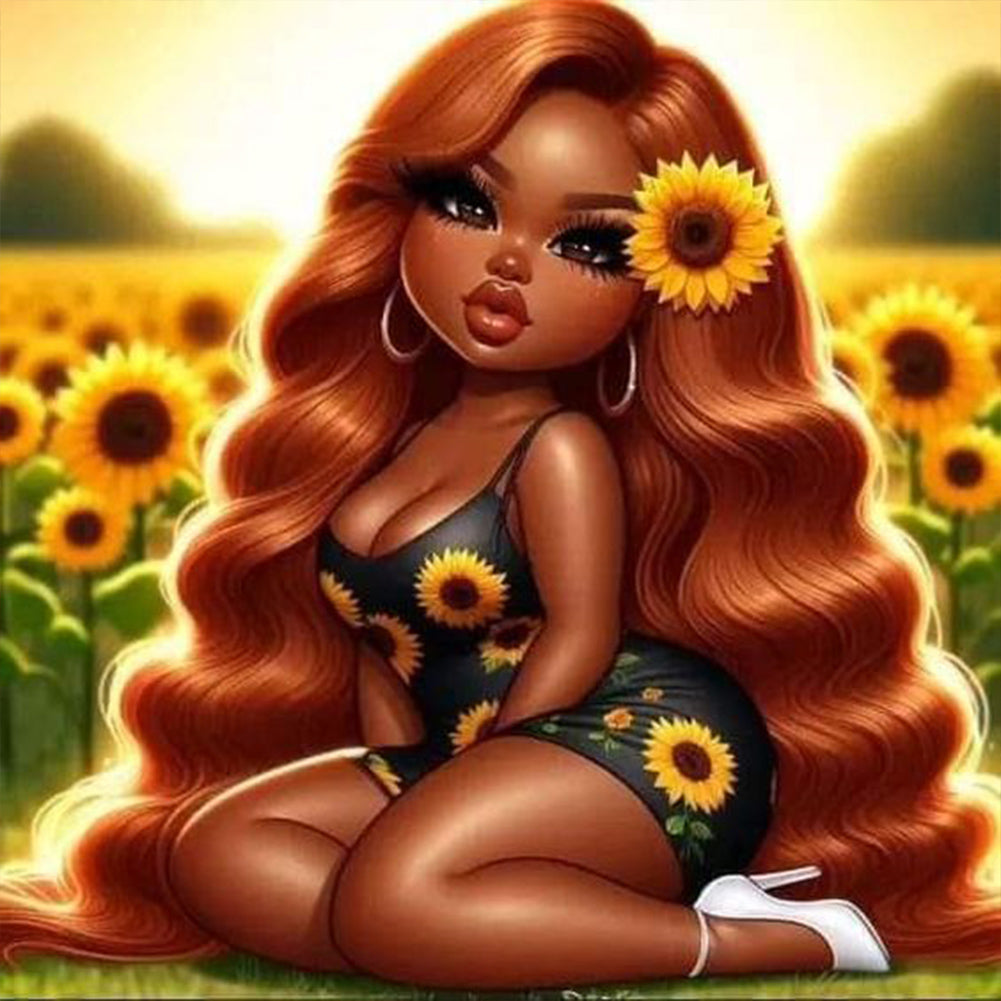 Sunflower Girl - Full Round Drill Diamond Painting 30*30CM