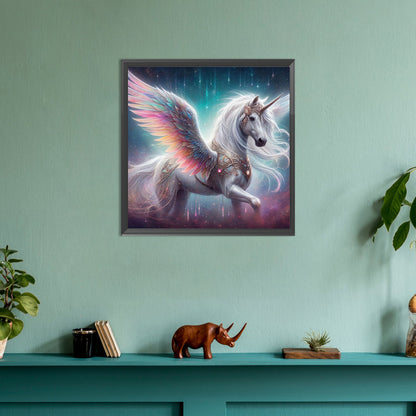 Colorful Feather Unicorn - Full Round Drill Diamond Painting 30*30CM