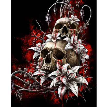 Skull - Full Round Drill Diamond Painting 40*50CM