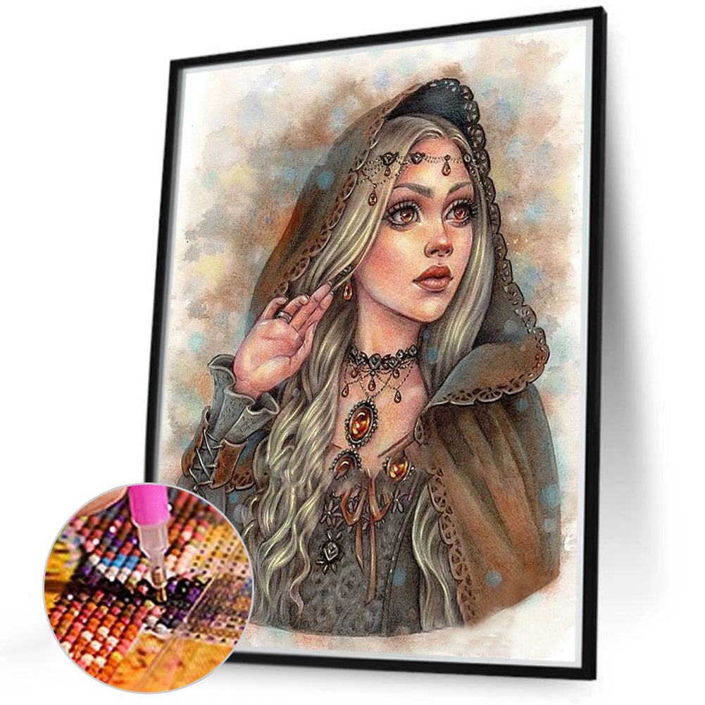 Blonde Girl - Full Round Drill Diamond Painting 40*50CM