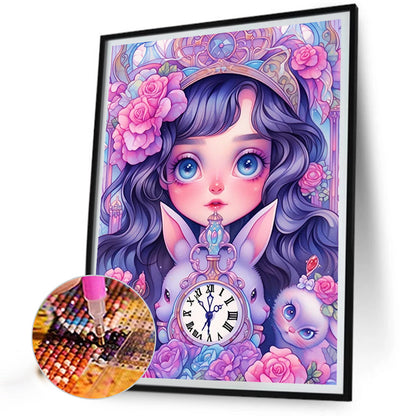 Girl And Bunny - Full Round Drill Diamond Painting 40*55CM