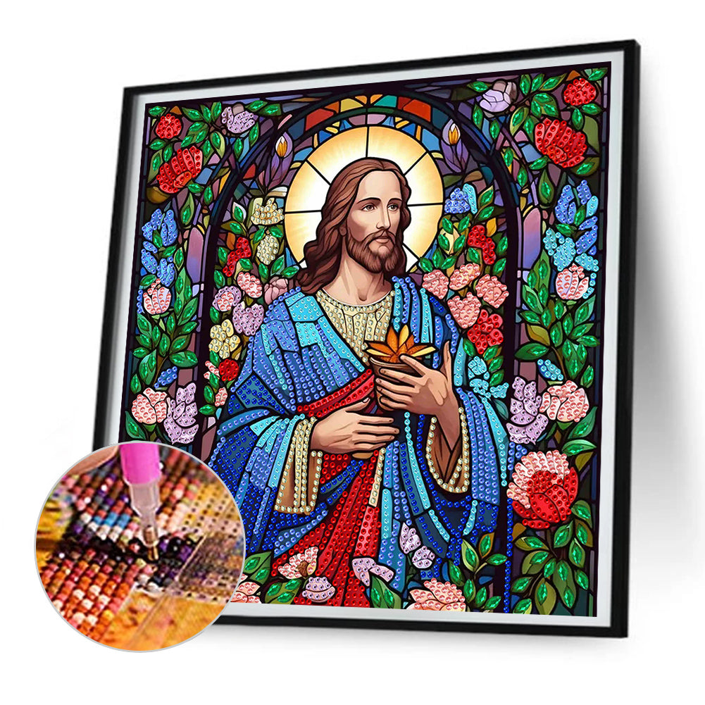 Glass Painting Jesus - Special Shaped Drill Diamond Painting 30*30CM