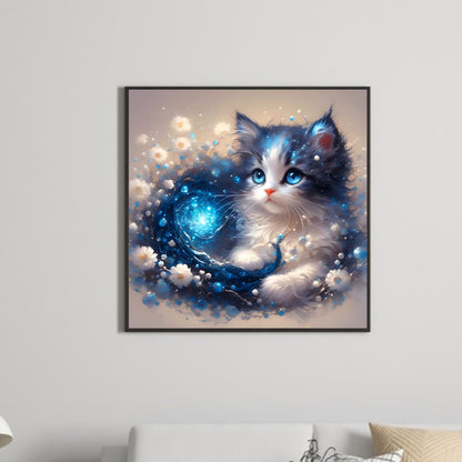 Flowers And Kittens - Full Round Drill Diamond Painting 30*30CM