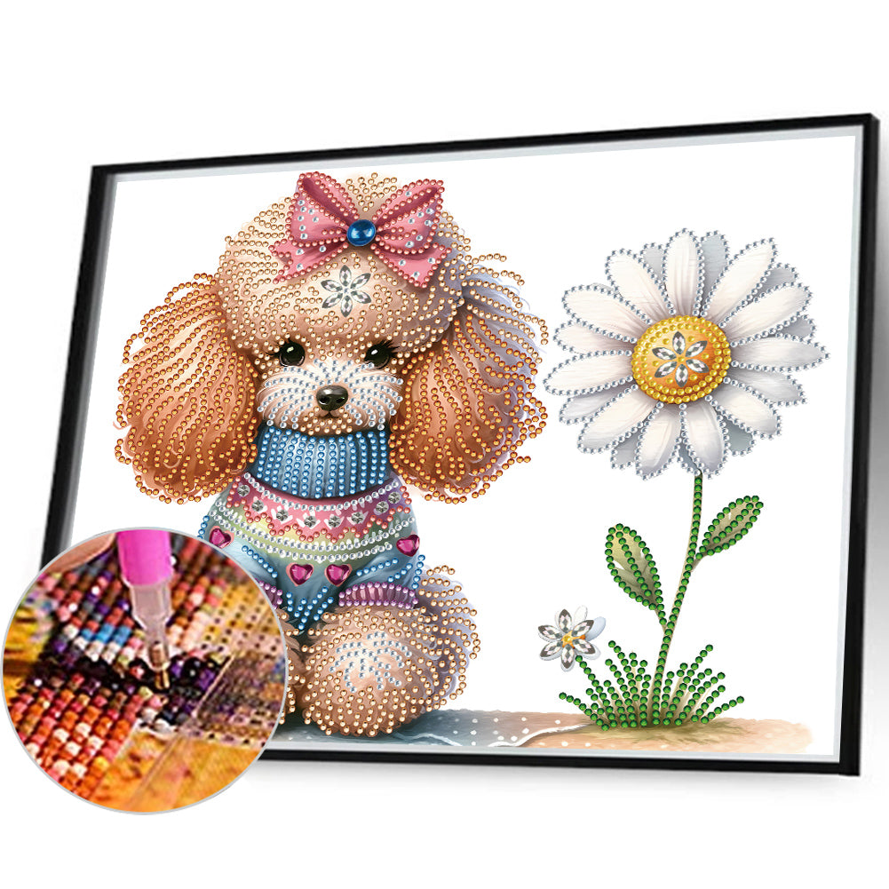 Teddy Dog - Special Shaped Drill Diamond Painting 35*30CM