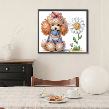 Teddy Dog - Special Shaped Drill Diamond Painting 35*30CM