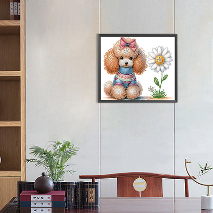 Teddy Dog - Special Shaped Drill Diamond Painting 35*30CM